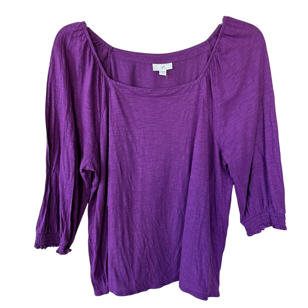 J. Jill plum boat neck L knit top